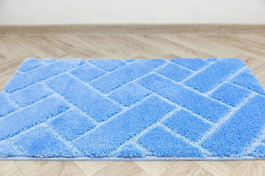 Dywanik Łazienkowy Antypoślizgowy Lotus Light Blue Błękitny Cegiełka
