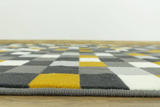 Dywan Luna 503629/89915 mustard kwadraciki