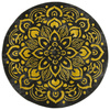 Okrągły Dywan Festival Gold 5866A black Rozeta Ornament Czarny Złoty