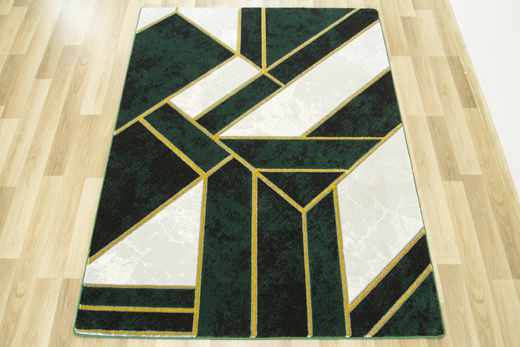 Dywan Diamond K4423Y green Butelkowa Zieleń Marmur Geometryczny Kreski