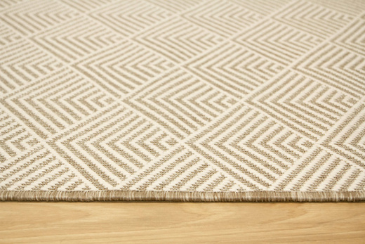 Dywan Dwustronny Sznurkowy Brussels 205740/10610 Linen Beż Krem Romby Outdoor