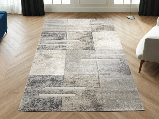 Dywan Daisy Carving 7428B m.grey/l.bej Krem Beż Szary Prostokąty