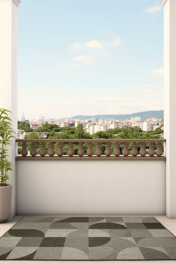 Dywan Dwustronny Sznurkowy Brussels 205498/11010 night silver Szary Grafit Geo Outdoor