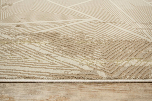 Lśniący Dywan Allora Plus F356A l.brown/beige Beż Złoty Trójkąty