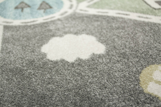 Wykładzina Dziecięca Lima C262A l.grey/green Uliczki Pastelowy Turkus Miętowy szerokość 4 m