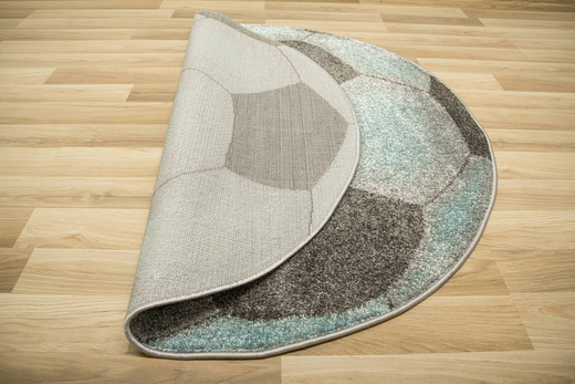 Okrągły Dywan Lima G758A l.grey/blue Piłka Football Grafit Turkus Melanż