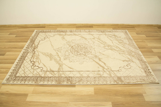 Lśniący Dywan Allora Plus 8164A brown/d.beige Marmur Ornament Beż Brąz
