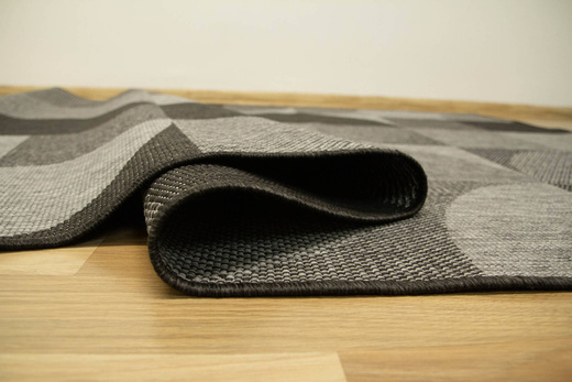 Dywan Dwustronny Sznurkowy Brussels 205498/11010 night silver Szary Grafit Geo Outdoor