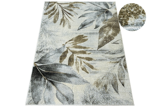 Dywan Ponte N852A l.grey/cream Brąz Szary Listki