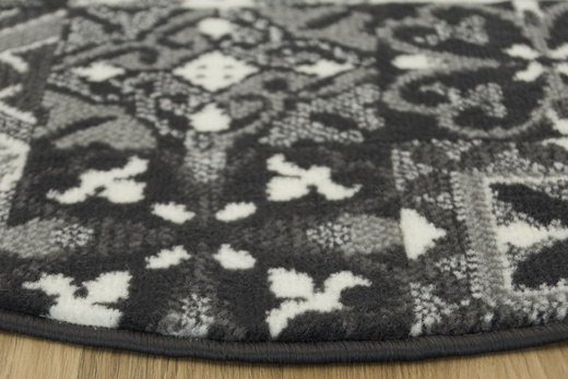 Okrągły Dywan Luna 503754/89922 Patchwork Szary