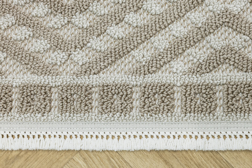 Dywan Milano 027 vizon/beige Beż Krem Romby Frędzelki