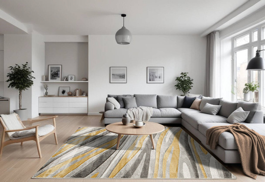 Dywan Amelia C012B grey/d.yellow Szary Żółty Fale