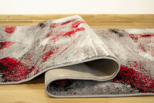 Chodnik Victoria B823A Red Czerwień Szary Przecierany szerokość 70 cm