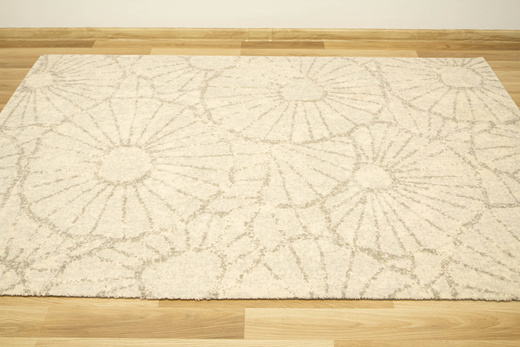 Wełniany Dywan Tempo Natural-B Abby Jasny Szary Kwiaty