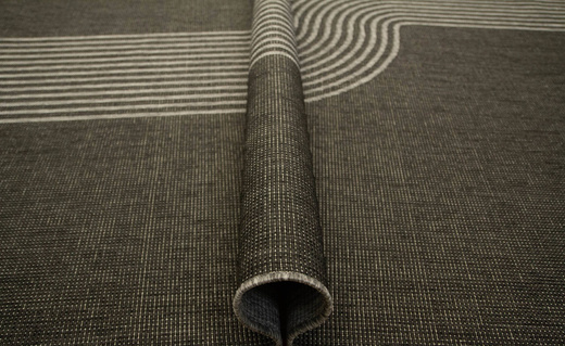 Dywan Dwustronny Sznurkowy Brussels 205631/11020 night silver Szary Grafit Fala Outdoor