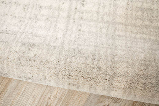 Wełniany Dywan Isfahan-M Rite Popielaty Szary KremowyKratka