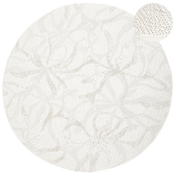Okrągły Dywan Sznurkowy Haga 04720A l.grey/cream Szary Beż Krem Kwiaty Outdoor