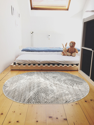 Dywan Owalny Matara P171A sp.antra/l.beO Beż Szary Kaszmir Linie