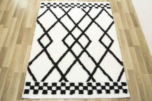 Dywan Boho 656 cream/black Krem Romby