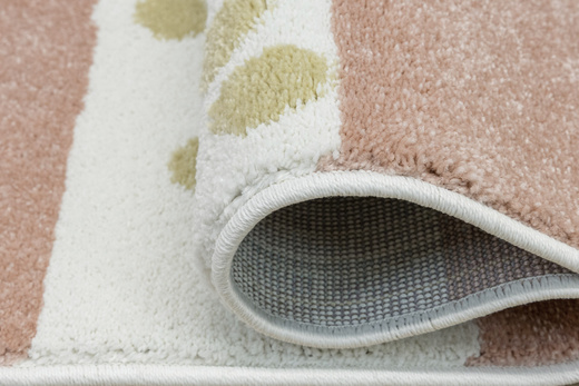 Dywan Półokrągły Dziecięcy Lima M044A cream/rose Róż Krem Zloty Paski