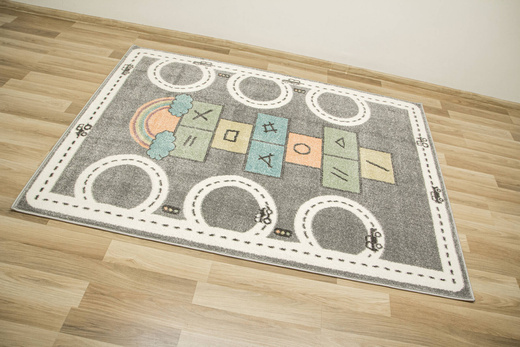 Dywan Dziecięcy Lima C260C l.grey/cream Uliczki klasy Szary Zielony