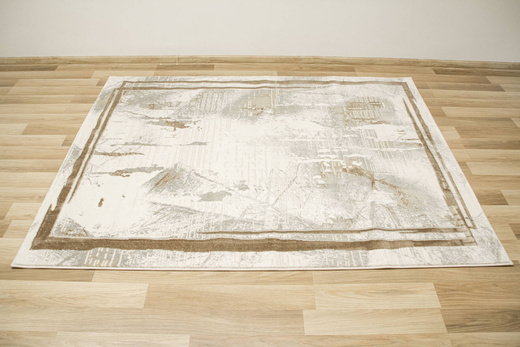 Dywan Adana J0067 White Krem Brąz z Ramką