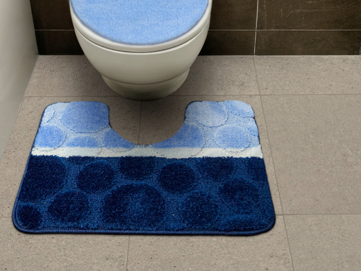 Komplet 3-częściowy Łazienkowy Siena Blue Niebieski Kropki Paski