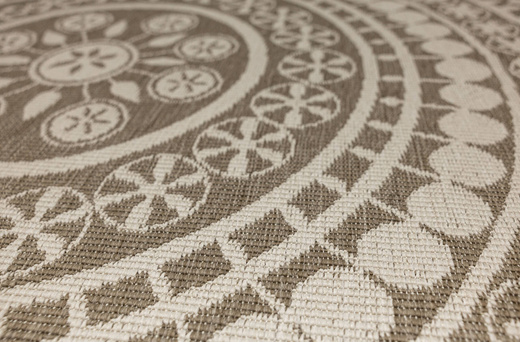Okrągły Dwustronny Dywan Sznurkowy Brussels 205626/10610 linen Beż Krem Rozeta Outdoor
