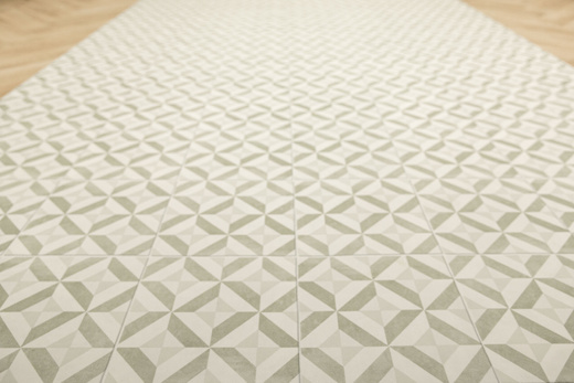 Wykładzina PCV Feelings Winslow 501 Mozaika Zieleń Krem szerokość 2 m