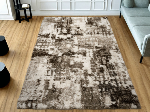 Dywan Shaggy Puffy P149 beige/d.vizion Beż Brąz Abstrakcja