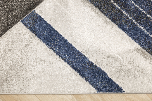 Dywan Kandy N405A l.grey/navy Szary Granatowy Geometria Romby Fryz