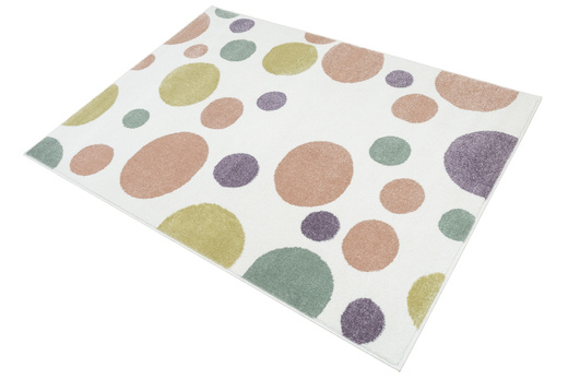 Dywan Dziecięcy Lima M042A cream/rose Krem Róż Fiolet Kropki