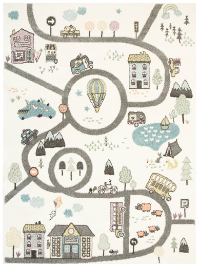 Dywan Dziecięcy Lima 9376A cream/l.grey Uliczki Krem Pastele