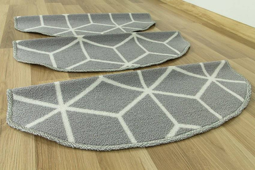 Nakładki półokrągłe cubes 19 jasny szary guma