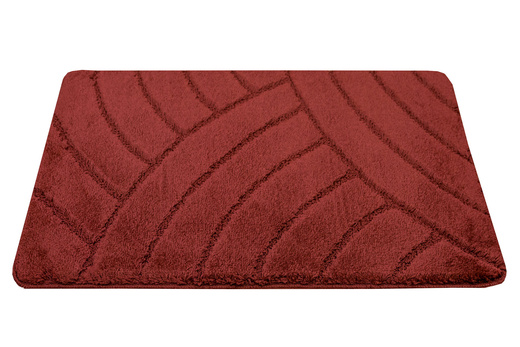 Dywanik Łazienkowy Antypoślizgowy Sash Carmine Karminowy Czerwony Pasy