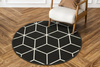 Antypoślizgowy Okrągły Dywan Cubes 29 grafitowy