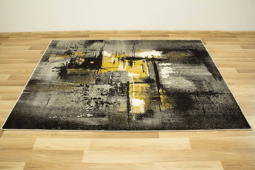 Dywan Victoria 7657A grey/antracyt Abstrakcyjny Przecierany Antracyt Żółty