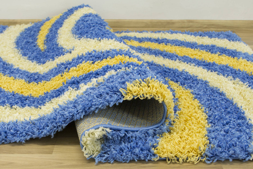 Dywan SHAGGY 0889 l.blue/yellow Krem Żółty Niebieski