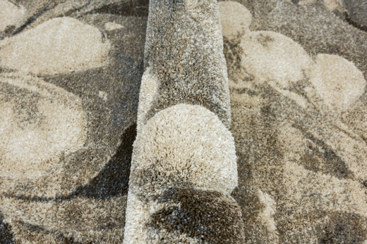 Dywan Kandy N040A l.beige/m.beig Szary Beżowy Kwiaty Grafit Fryz