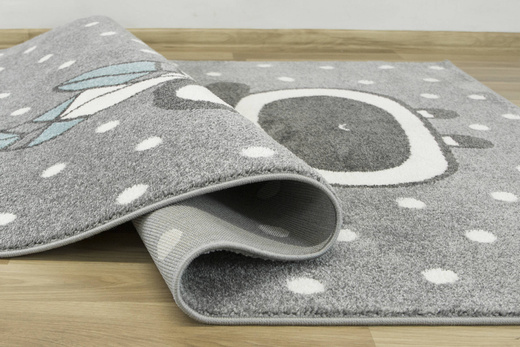 Dywan Dziecięcy Lima 9371A l.grey/blue Szary Turkus Panda Indianin