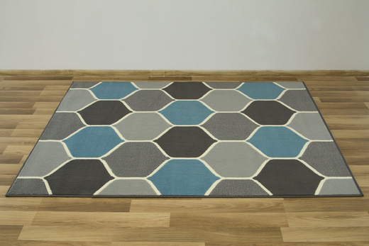 Dywan LUNA 503833/95812 grey/bl koniczyna niebiesko-szara