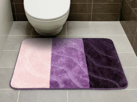 Dywanik Łazienkowy Fiori Fiolet Pasy Fale