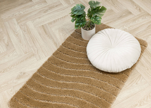 Dywanik Łazienkowy Antypoślizgowy Sara Beige Beż Fale