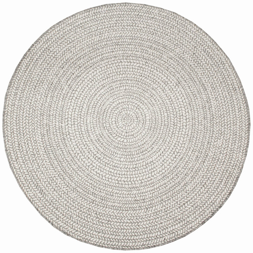 Okrągły Dwustronny Dywan Sznurkowy Brussels 205580/10010 silver Szary Krem Okręgi Outdoor