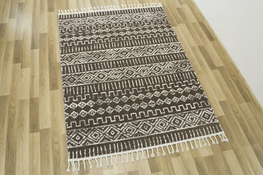 Dywan Karof 2571A brown/white 23 Brązowy Krem Romby