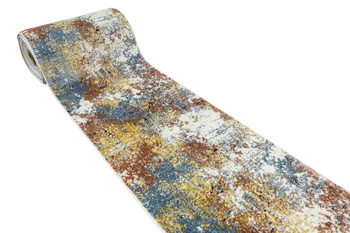 Chodnik 8621A Cream Kremowy Miedziany Niebieski Abstrakcja szerokość 80 cm