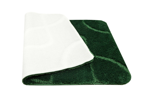 Dywanik Łazienkowy Antypoślizgowy Ivona Dark Green Butelkowa Zieleń Linie