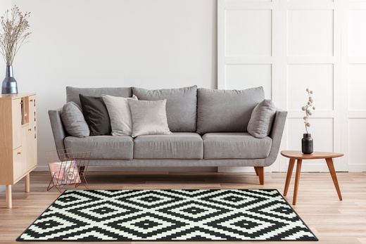 Antypoślizgowy chodnik romby czarny 91 szerokość 100 cm