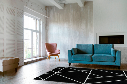 Dywan Lima C877B black/white Czarny Krem Trójkąty