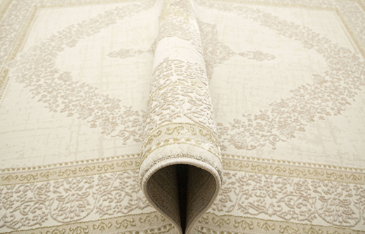 Lśniący Dywan Allora Plus F344A Cream/Cream Krem Beż Ornament